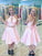 Lilianna Satin Two Pieces Homecoming Dresses Halter Backless Sleeveless Pleated Short Cut Out