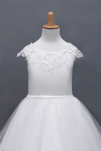 Load image into Gallery viewer, 2024 Scoop Flower Girl Dresses A Line Tea Length Tulle