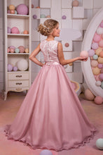 Load image into Gallery viewer, 2024 Two-Piece Scoop Chiffon &amp; Lace A Line Flower Girl Dresses Sweep Train