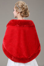Load image into Gallery viewer, Fabulous Red Faux Fur Wedding Wrap