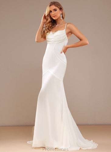 Wedding Sweep Wedding Dresses Lace Trumpet/Mermaid Dress Train Chiffon Martina V-neck