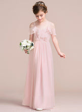 Load image into Gallery viewer, Junior Bridesmaid Dresses With Cascading Chiffon A-Line Ruffles Paola V-neck Floor-Length