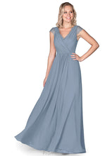 Load image into Gallery viewer, Cailyn Short Sleeves A-Line/Princess V-Neck Knee Length Natural Waist Bridesmaid Dresses