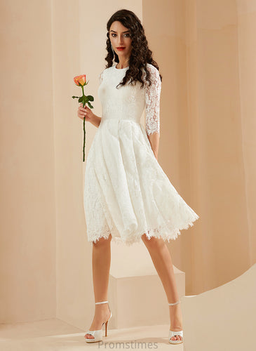 Wedding Dresses Knee-Length Dress Wedding Jess Scoop A-Line Lace