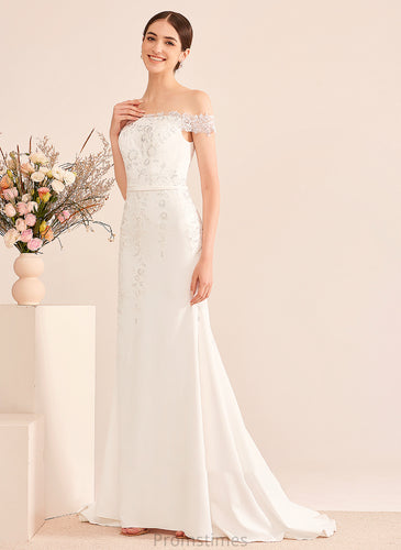 Wedding Dresses With Suzanne Wedding Off-the-Shoulder Sequins Court Lace Dress Trumpet/Mermaid Train