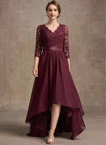 With Mother of the Bride Dresses Lace of Dress V-neck Bride Chiffon Sequins Asymmetrical the A-Line Mother Beading Joslyn