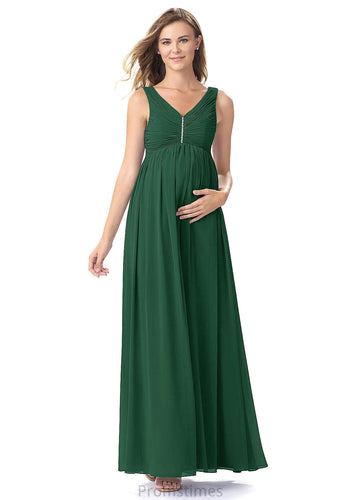 Shaylee Floor Length Natural Waist Cap Sleeves Scoop A-Line/Princess Bridesmaid Dresses