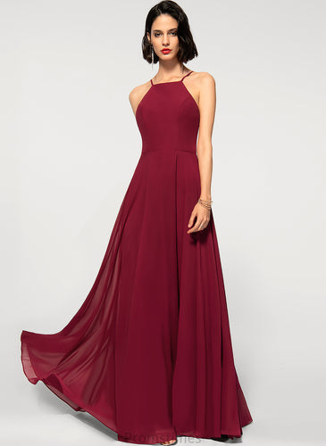 A-Line Square Floor-Length Chiffon Prom Dresses Taylor Scoop