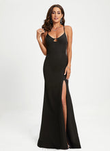 Load image into Gallery viewer, Trumpet/Mermaid Train Scoop Maia Crepe Stretch Sweep Prom Dresses