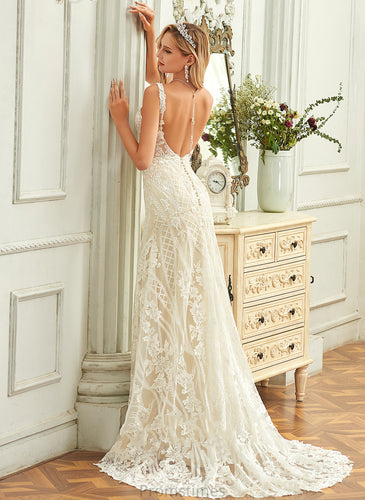 Lace Chapel Tulle V-neck Wedding Dresses Rosalyn Dress Wedding Trumpet/Mermaid Train