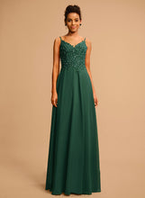 Load image into Gallery viewer, Paulina Prom Dresses Beading A-Line Lace V-neck Chiffon With Floor-Length Sequins