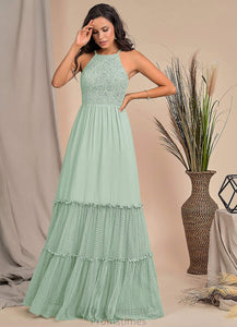 Eden Floor Length V-Neck Sleeveless Natural Waist A-Line/Princess Bridesmaid Dresses
