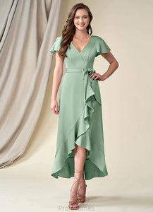 Tricia A-Line/Princess Natural Waist Sleeveless Floor Length Spaghetti Staps Bridesmaid Dresses