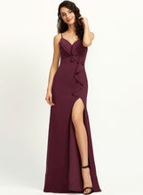 Load image into Gallery viewer, Sheath/Column Briana V-neck With Floor-Length Prom Dresses Chiffon Ruffle