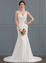 Load image into Gallery viewer, Dress Hayden Court Chiffon Wedding Dresses Train Lace Wedding V-neck Trumpet/Mermaid