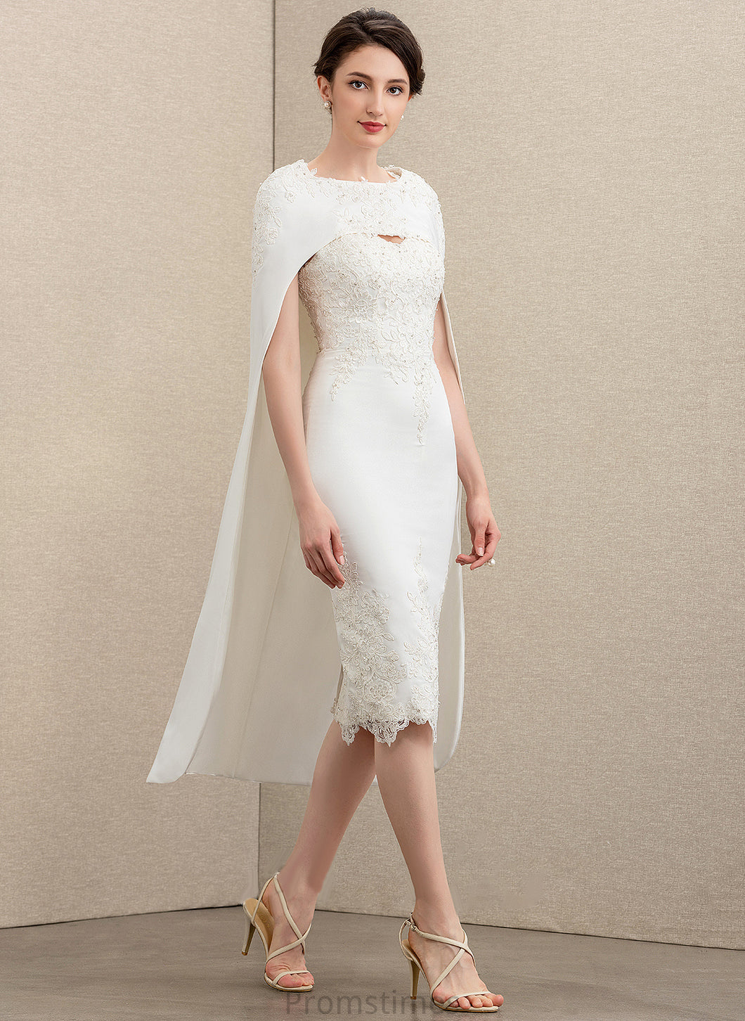 Dress Mother Mother of the Bride Dresses With Stretch Sweetheart Knee-Length of Ali Lace Crepe Sheath/Column the Beading Bride
