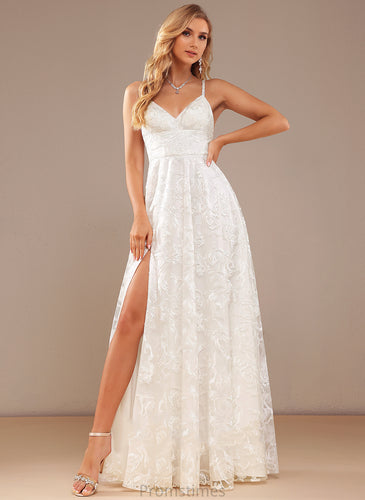 Wedding Dress Jo A-Line Wedding Dresses Lace V-neck Floor-Length