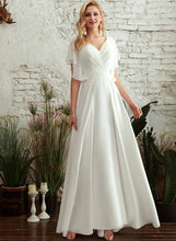 Load image into Gallery viewer, A-Line Georgia Chiffon Floor-Length Dress V-neck Lace Wedding Dresses Wedding