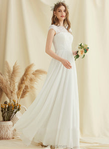 Mavis Scoop Floor-Length A-Line Lace Prom Dresses Chiffon