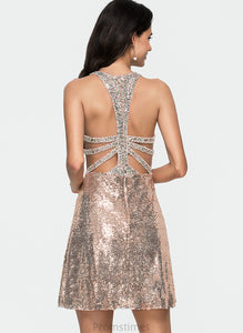 Scoop Short/Mini A-Line Sequins Kristina Sequined Homecoming Dresses Neck Dress With Homecoming