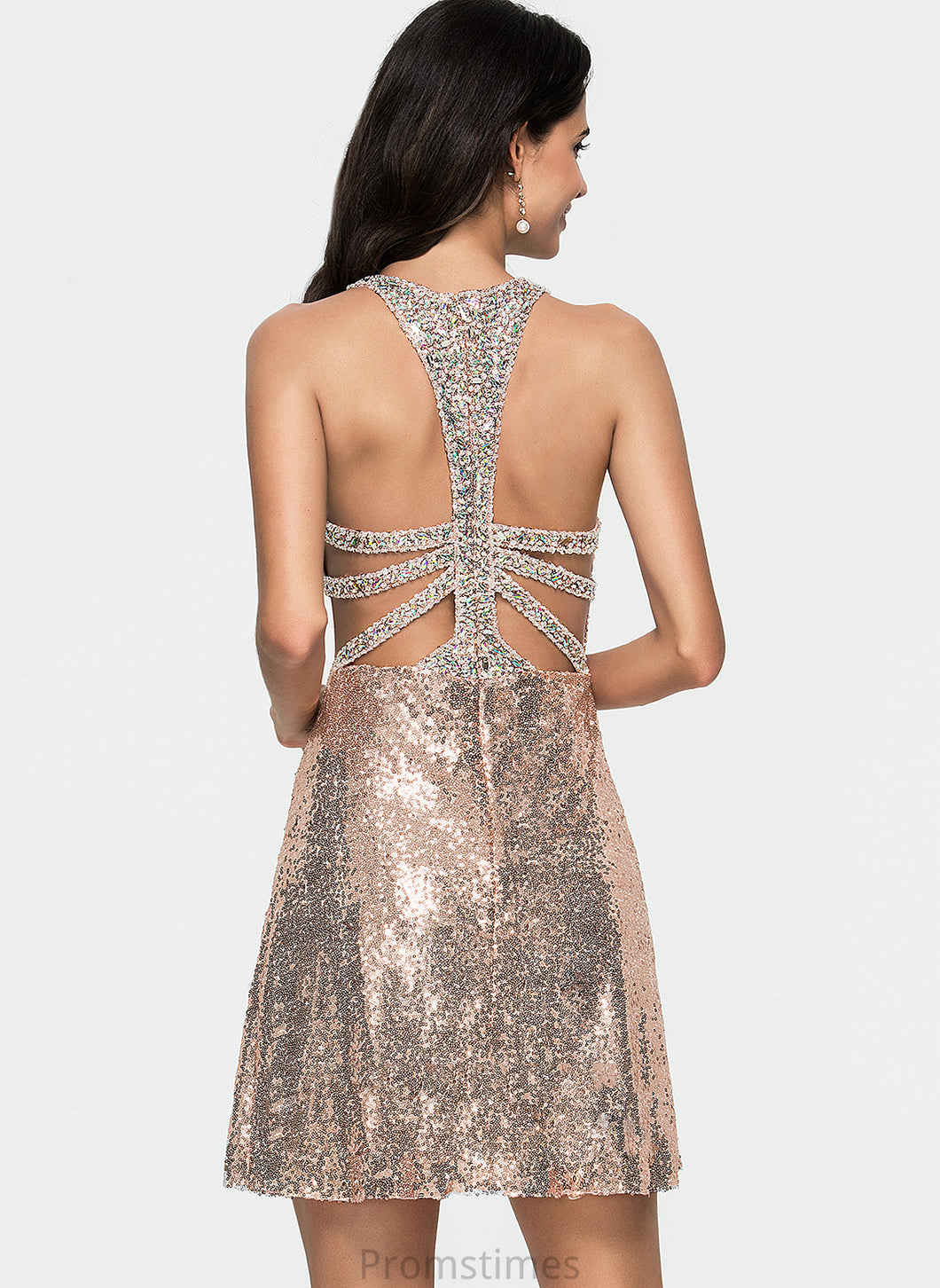 Scoop Short/Mini A-Line Sequins Kristina Sequined Homecoming Dresses Neck Dress With Homecoming