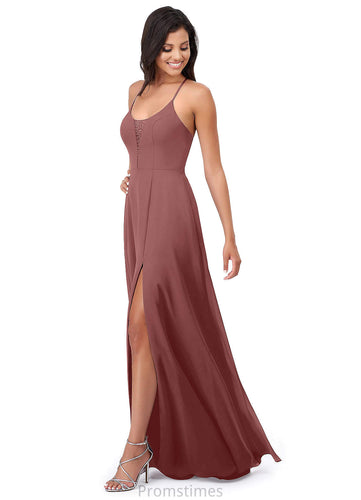 Thirza A-Line/Princess Sleeveless Natural Waist Spaghetti Staps Floor Length Bridesmaid Dresses