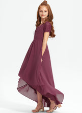 Load image into Gallery viewer, Chiffon Junior Bridesmaid Dresses Ruffle Lace With V-neck Cheyenne A-Line Asymmetrical