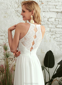 Dress Chiffon A-Line Scoop Lace Floor-Length Wedding Wedding Dresses Skyla