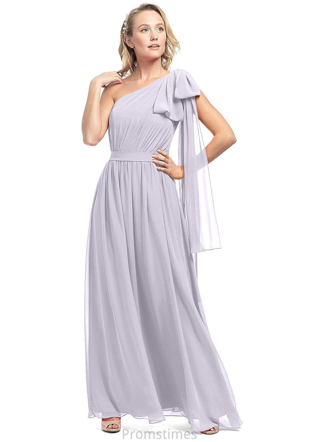 Jennifer Floor Length Halter Sleeveless A-Line/Princess Natural Waist Bridesmaid Dresses
