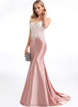 Load image into Gallery viewer, Prom Dresses Sweep Trumpet/Mermaid Alisson Lace Satin Sweetheart Train