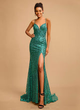 Load image into Gallery viewer, Floor-Length Beading Sequined Renee With Trumpet/Mermaid V-neck Sequins Prom Dresses