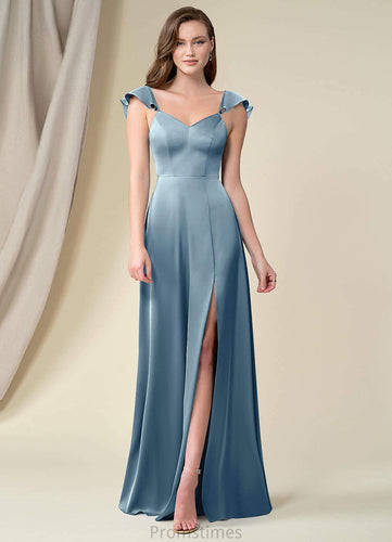 Sheila Natural Waist A-Line/Princess Sleeveless Floor Length One Shoulder Bridesmaid Dresses
