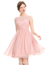 Load image into Gallery viewer, Prudence Ruffle With Beading Knee-Length A-Line Prom Dresses Chiffon Scoop Tulle