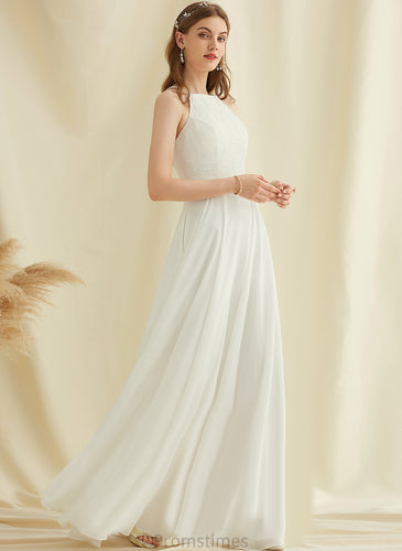 Abigayle A-Line Wedding Dress Lace Floor-Length Chiffon Wedding Dresses
