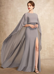 Dress Mother of the Bride Dresses of Neck Split Bride Chiffon the Sweep Train Mother Sheath/Column With Front Scoop Lorelai