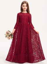 Load image into Gallery viewer, Floor-Length A-Line Scoop Neck Junior Bridesmaid Dresses Lace Camila