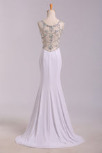 Load image into Gallery viewer, 2022 New Arrival Prom Dresses Scoop Neckline Sheath/Column Floor Length Fast Delivery