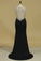 2024 Prom Dresses Scoop With Beading Spandex Sheath Sweep Train