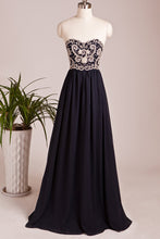 Load image into Gallery viewer, 2022 Beaded Bodice Prom Dresses A Line Chiffon Floor Length