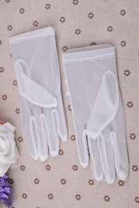 2022 Tulle Wrist Length Bridal Gloves #ST1006