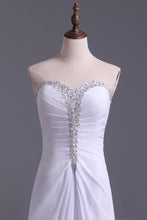 Load image into Gallery viewer, 2024 New Arrival White Sheath/Column Sweetheart Chiffon Floor Length