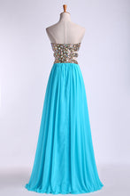 Load image into Gallery viewer, 2022 Prom Dresses A Line Sweetheart Floor Length Chiffon