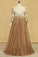 2022 Plus Size Long Sleeves V-Neck A-Line Prom Gown Tulle With Sash & Applique