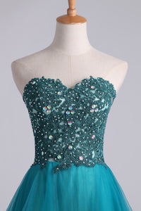 2022 Homecoming Dress Sweetheart A Line With Applique And Beads