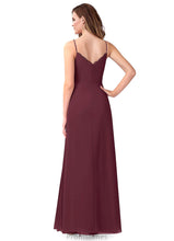 Load image into Gallery viewer, Estrella A-Line/Princess Natural Waist Sleeveless Floor Length V-Neck Bridesmaid Dresses