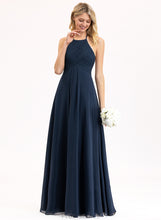 Load image into Gallery viewer, Length Scoop Embellishment Neckline Silhouette Pleated A-Line Floor-Length Fabric Leslie A-Line/Princess Natural Waist Bridesmaid Dresses