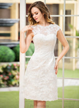 Load image into Gallery viewer, Wedding A-Line Dress Gill Lace Satin Wedding Dresses Knee-Length