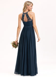 Lace Scoop Straps&Sleeves Illusion Fabric A-Line Silhouette Floor-Length Neckline Length Lorelai Sleeveless Bridesmaid Dresses