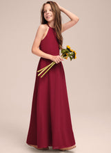 Load image into Gallery viewer, Scoop Junior Bridesmaid Dresses Elise A-Line Floor-Length Chiffon Neck