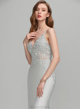 Load image into Gallery viewer, With Aracely Train Trumpet/Mermaid Sweep Prom Dresses Sequins V-neck